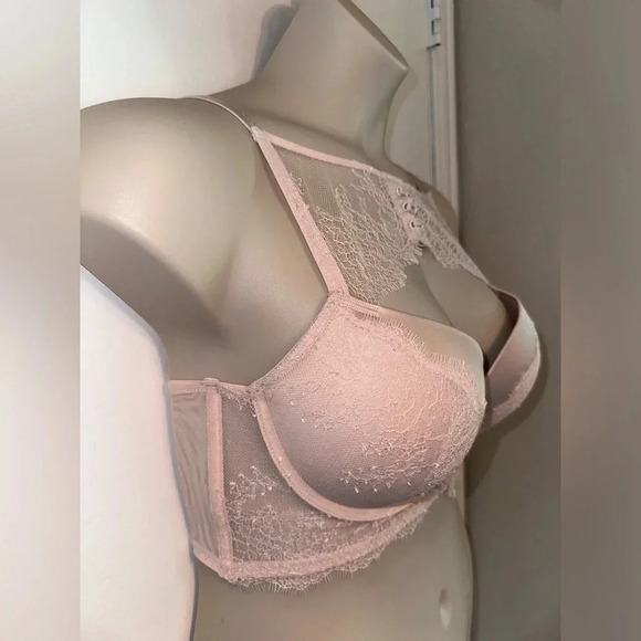 Victoria's Secret VERY SEXY High-neck Lace-up Push-Up Bra Pink Sexy 34D #1330 - Picture 5 of 10